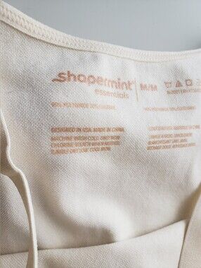 Like New Shapermint Essentials Cream Scoop Tank Top